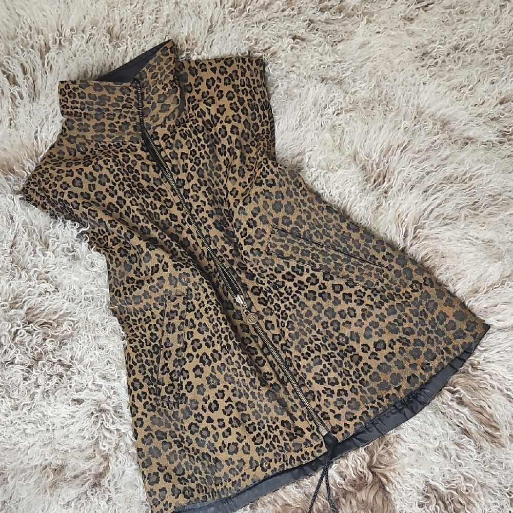 Fendi Vest Reversible Leopard Print Sleeveless Jacket XL Medium Large Black